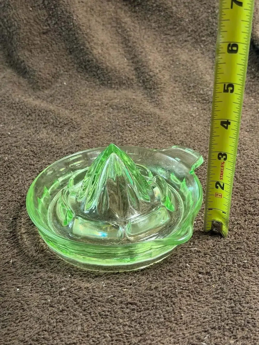 Vintage Uranium Depression Glass Creamer and Juicer Set